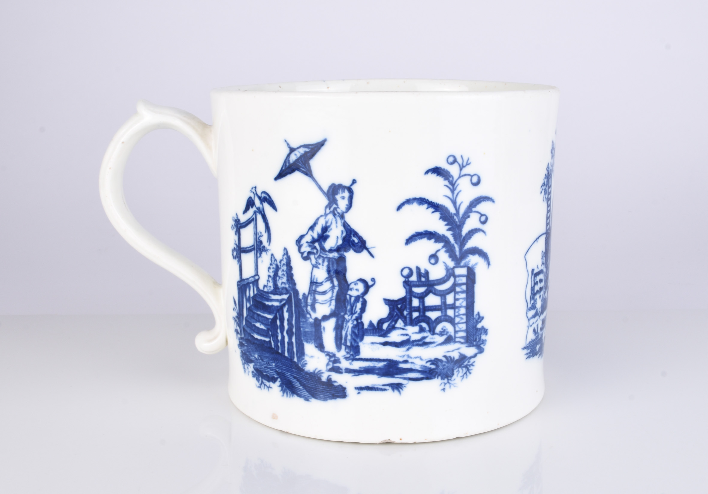 The rare, three pint Caughley porcelain porter mug that sold for £1,000. Halls Fine Art